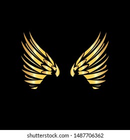 Golden Wings Vector Illustration Template Stock Vector (Royalty Free ...