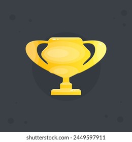 Golden Winner Cup Icon For Games Vector Design