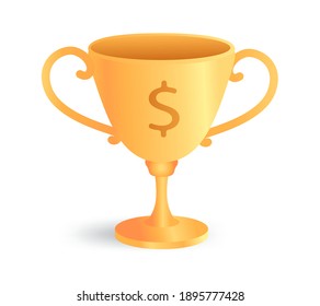 A golden winner cup vector illustration