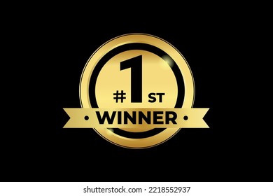 Golden winner sign design vector