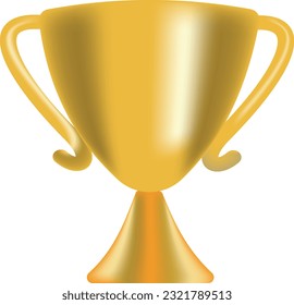 golden winner's cup on transparent background