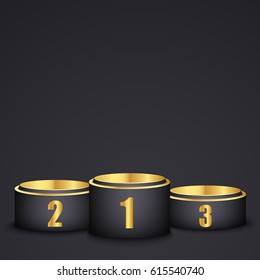 Golden winners podium. Vector illustration