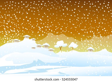 Golden Winter Morning - Vector