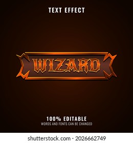 golden wizard rpg game logo with template frame text effect