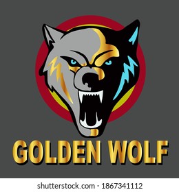 golden wolf vector design by scrathart