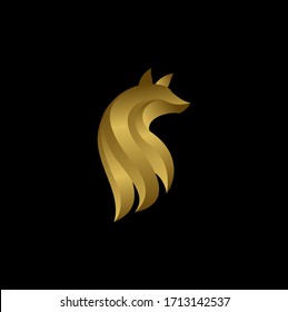 Golden Wolf Vector Logo Concept
