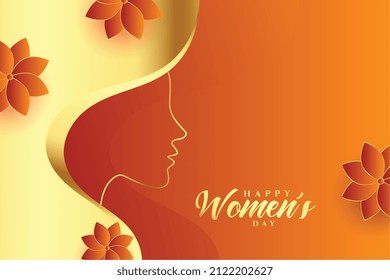 golden womens day greeting card design