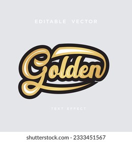 diseño vectorial de efecto de tipo de letra de palabra dorada	