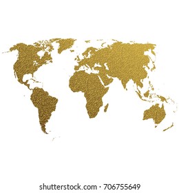 Golden World Map Stock Vector (Royalty Free) 706755649  Shutterstock