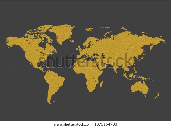 Golden World Map Concept Illustration Gold Stock Vector (Royalty Free 