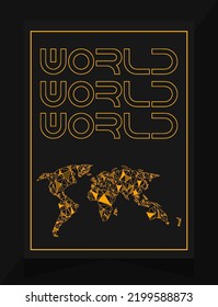 golden world poster vector art