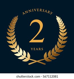 golden wreath badge - 2 years anniversary