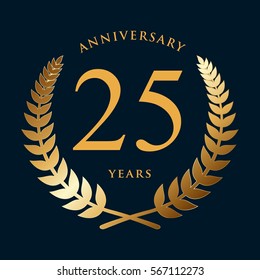 golden wreath badge - 25 years anniversary