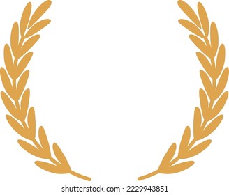 Golden wreath badge. Award emblem. Label template