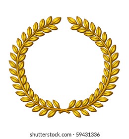 Golden wreath of laurels. Vector EPS8.