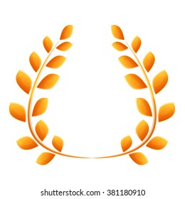 Golden wreath of laurels vector illustration
