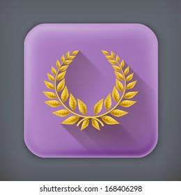 Golden wreath, long shadow vector icon