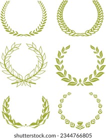 golden wreath vector design isolated