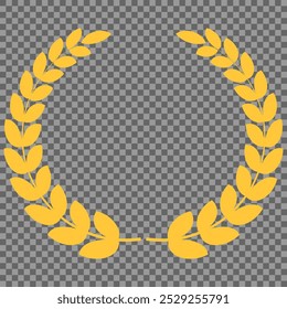 Golden wreaths and branches with leaves. Hand drawing laurel wreaths and branches collection. Laurels wreaths, swirls, twigs and flower ornaments. Herbs, flowers and plants elements. Design elements.
