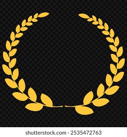 Golden wreaths and branches with leaves. Hand drawing laurel wreaths and branches collection. Laurels wreaths, swirls, twigs and flower ornaments. Herbs, flowers and plants elements. Design elements.