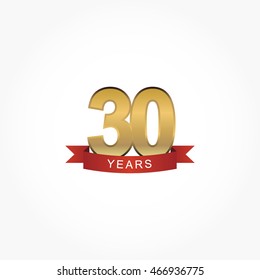 golden years number with red ribbon