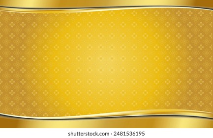 Golden yellow background, luxurious golden ethnic Thai pattern, design for backdrop.