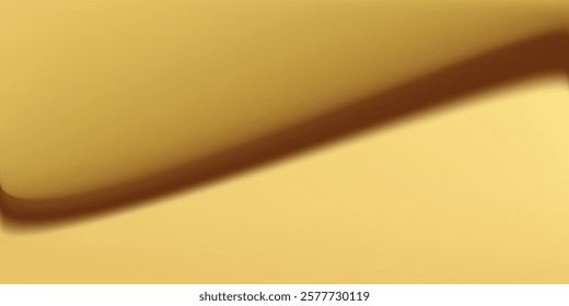 Golden yellow background texture. Metallic gold color 3d wavy smooth silky texture.