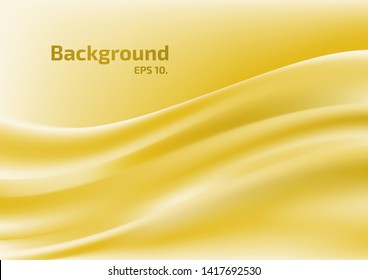 Golden yellow background vector illustration Wave pattern and gradation
