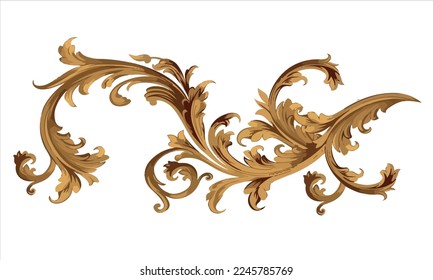 golden yellow baroque pattern work