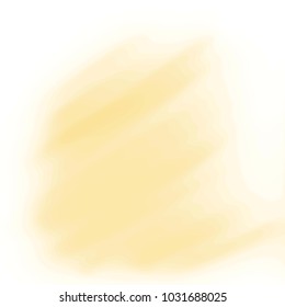 golden yellow blurred scribbled stain pattern on white background, vector illustration