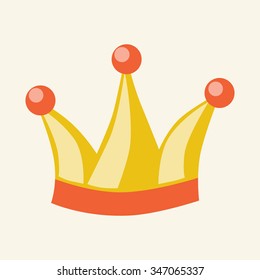 Golden or yellow crown or fool's cap. EPS 8 vector illustration, no transparency