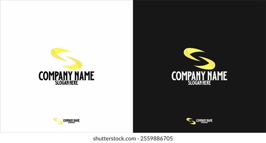 A golden yellow curved two-element logo that resembles the letter "S". This design looks futuristic and dynamic, creating the impression of circular movement that depicts continuity and innovation.