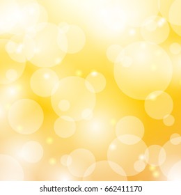 Golden yellow elegance shine glow bokeh blur vector background.