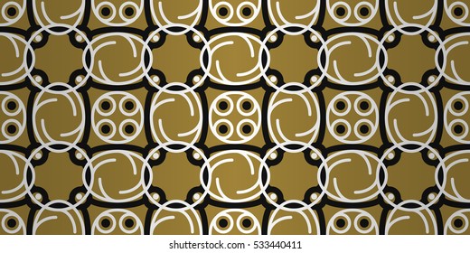 Golden yellow fancy seamless pattern background in tribal style. Simple tessellated repeatable backdrop.