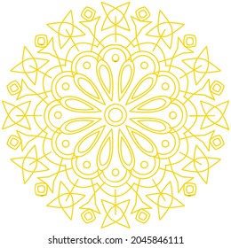 golden yellow geometric mandala design