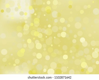 Golden yellow gradient background with bokeh effect. Abstract blurred pattern. Light background for banners, newsletters, social media, screensavers, covers. Vector illustration