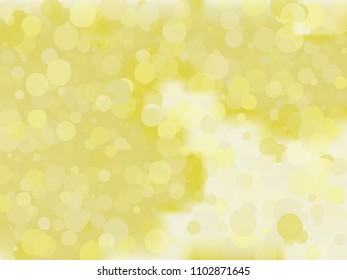 Golden yellow gradient background with bokeh effect. Abstract blurred pattern. Light background for banners, newsletters, social media, screensavers, covers. Vector illustration