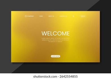 Golden Yellow Gradient Landing Page – Modern Premium Website UI Design