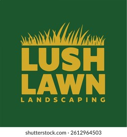 Golden Yellow Lush Lawn Landscaping Logo