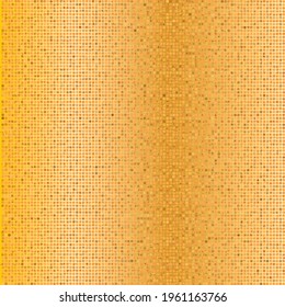 Golden yellow metallic, pattern, symmetrical and geometric abstract shapes on textured Background. Vector illustration.