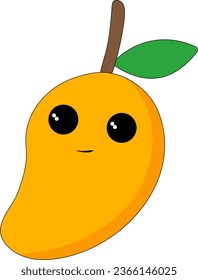 Golden yellow ripe mango has cute gatoon