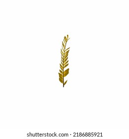 golden yellow sengon leaf vector
