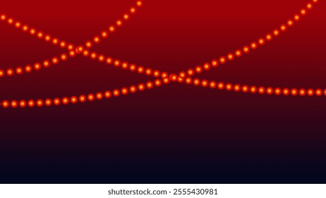 Golden yellow strands of lights. Graphic element for New Year, Lunar, or invitation cards. Illustration of vector elements