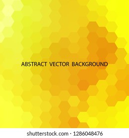 Golden yellow vector background. abstract illustration of hexagons
