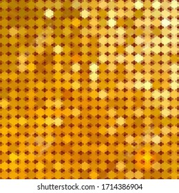 Golden yellow vector background. abstract illustration of hexagons
