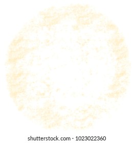 golden yellow watercolor ring pattern with dry disrupted brush strokes on white background, vector illustration