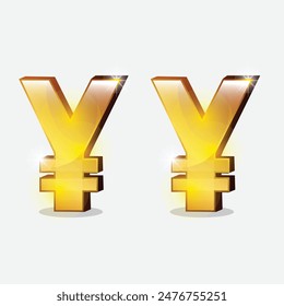 golden yen pound symbol icon