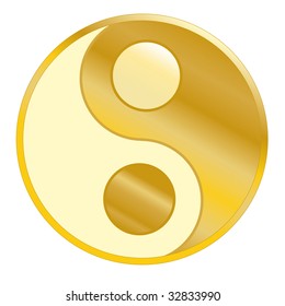 Golden ying yang icon