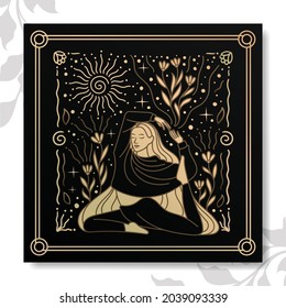 golden yoga woman series vector pack elements