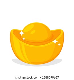 Golden Yuan Bao Currency of china Symbol of financial wealth For decorating during the Chinese New Year.